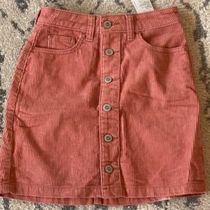 Corduroy button up skirt